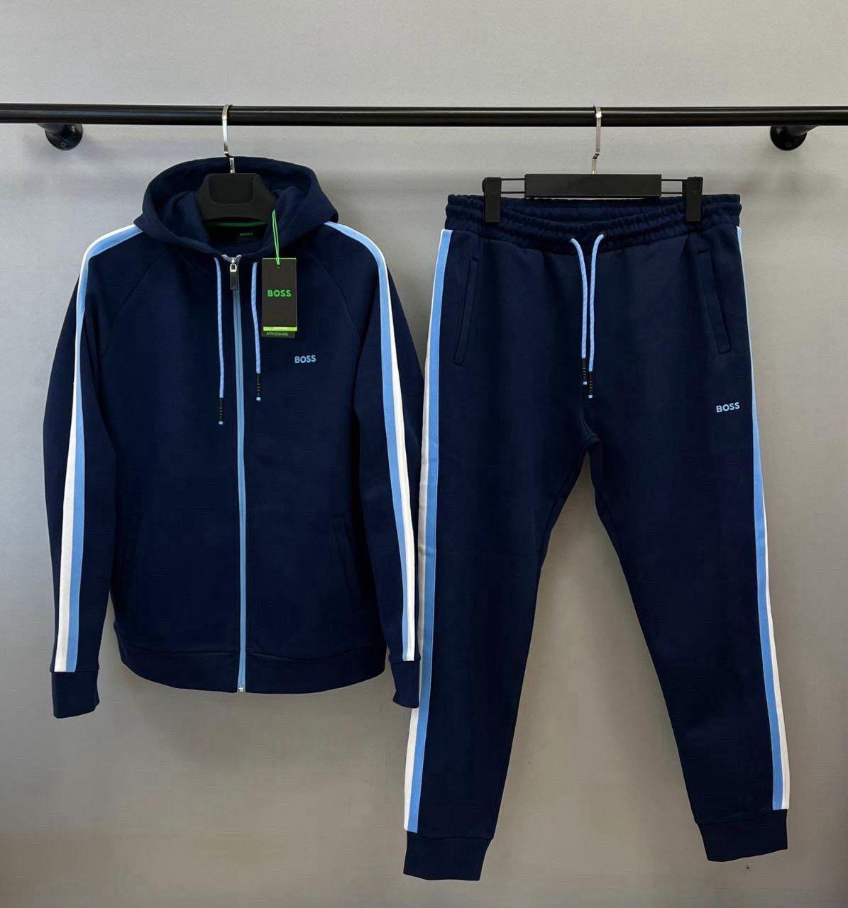 BOSS Navy Full-Zip Hooded Tracksuit