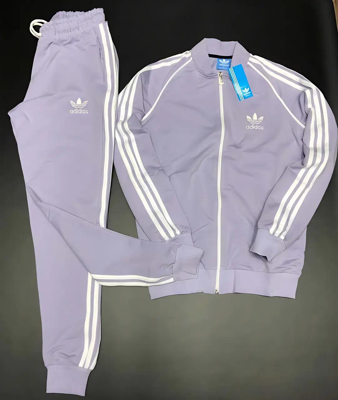 adidas Lavender Three-Stripe Tracksuit