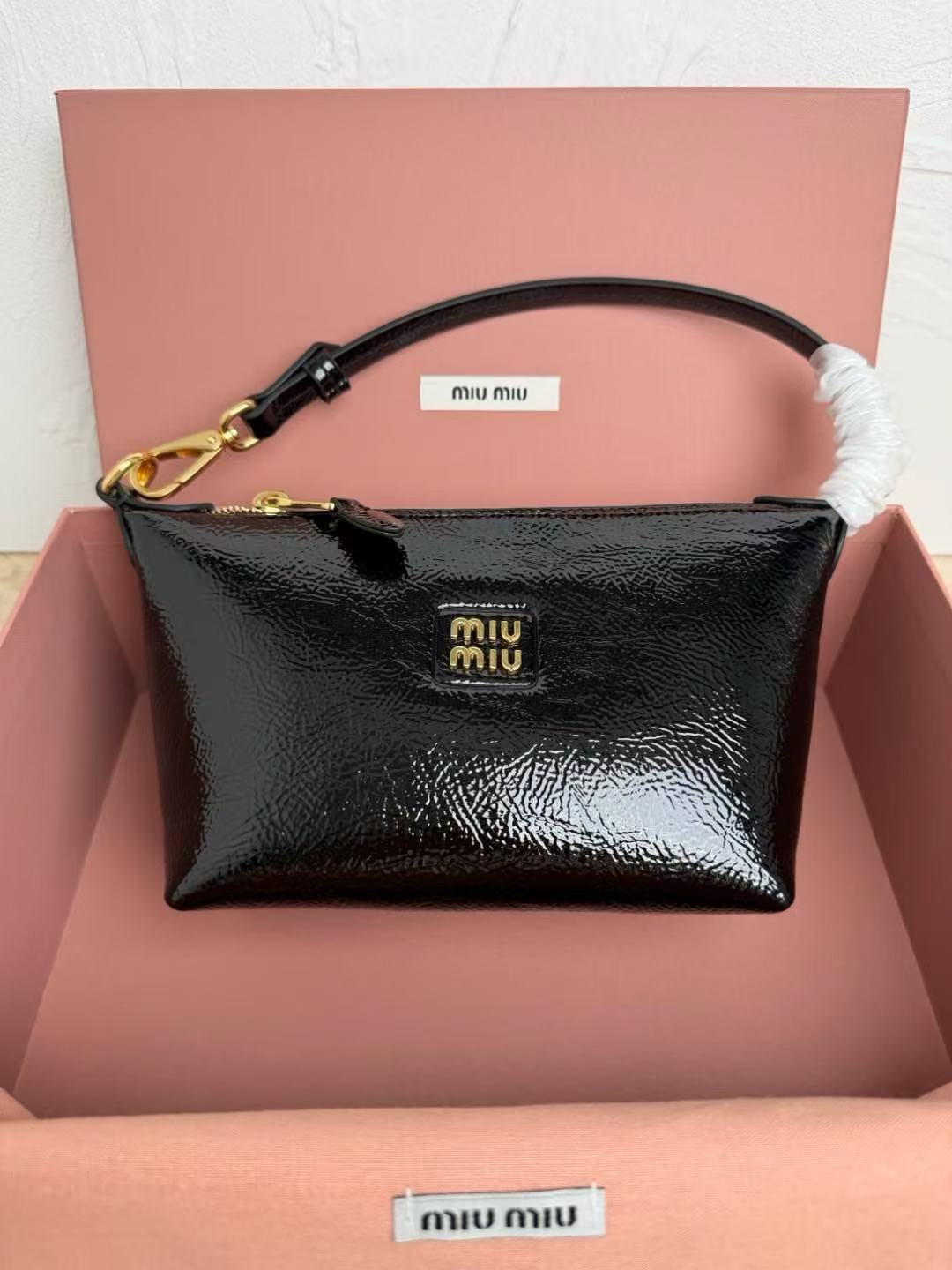 Miu Miu Black Patent Shoulder Bag