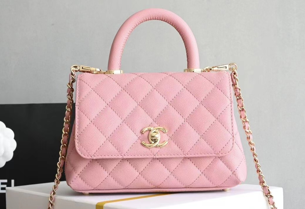 Quilted Top-Handle Crossbody Bag - Pink
