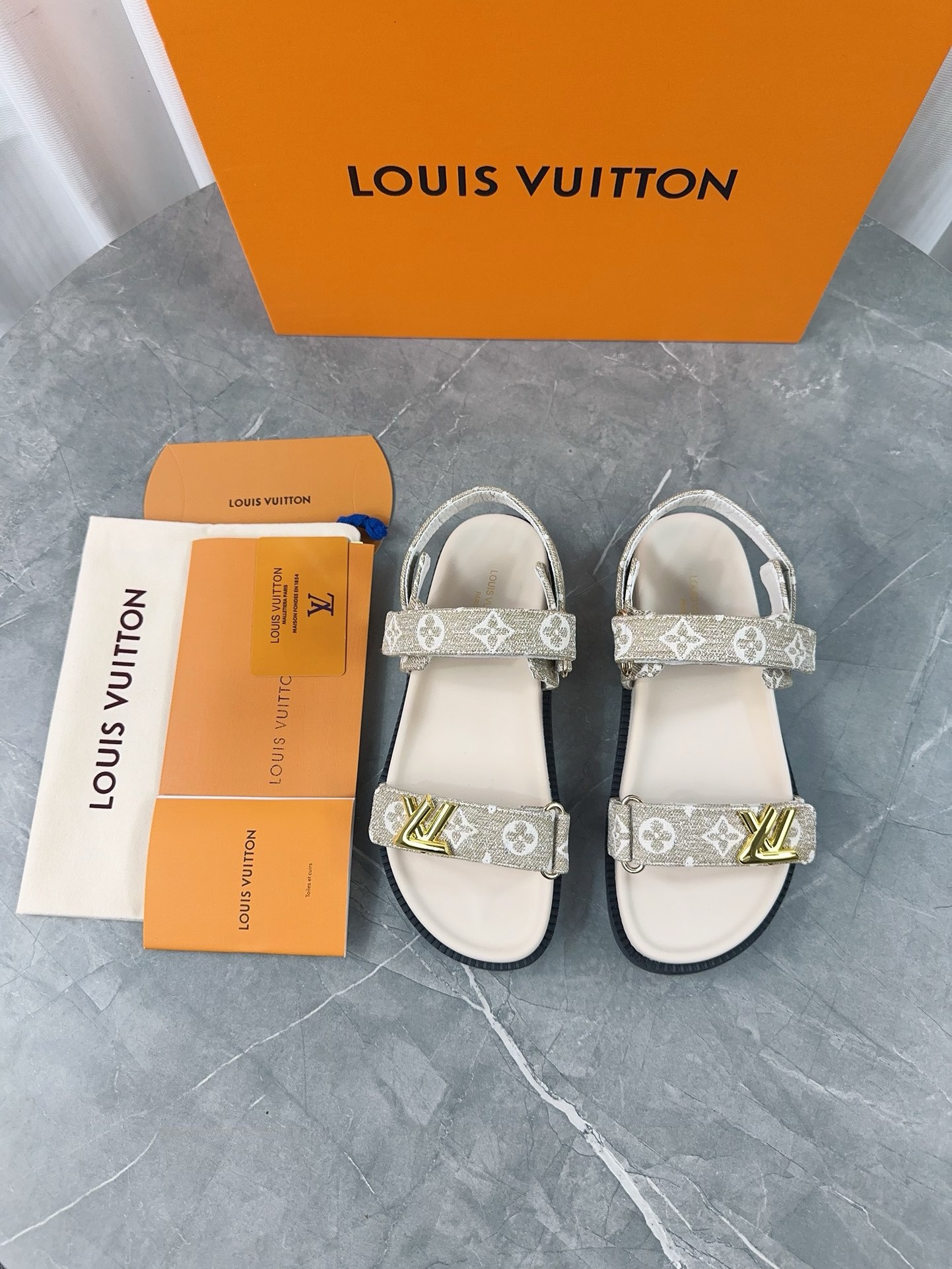 Louis Vuitton Monogram Ankle-Strap Sandals