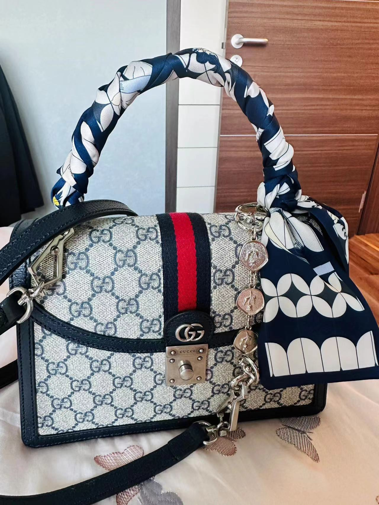 Gucci GG Monogram Web Stripe Shoulder Bag