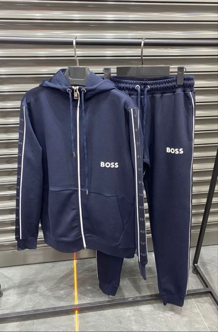 BOSS Navy Hooded Tracksuit