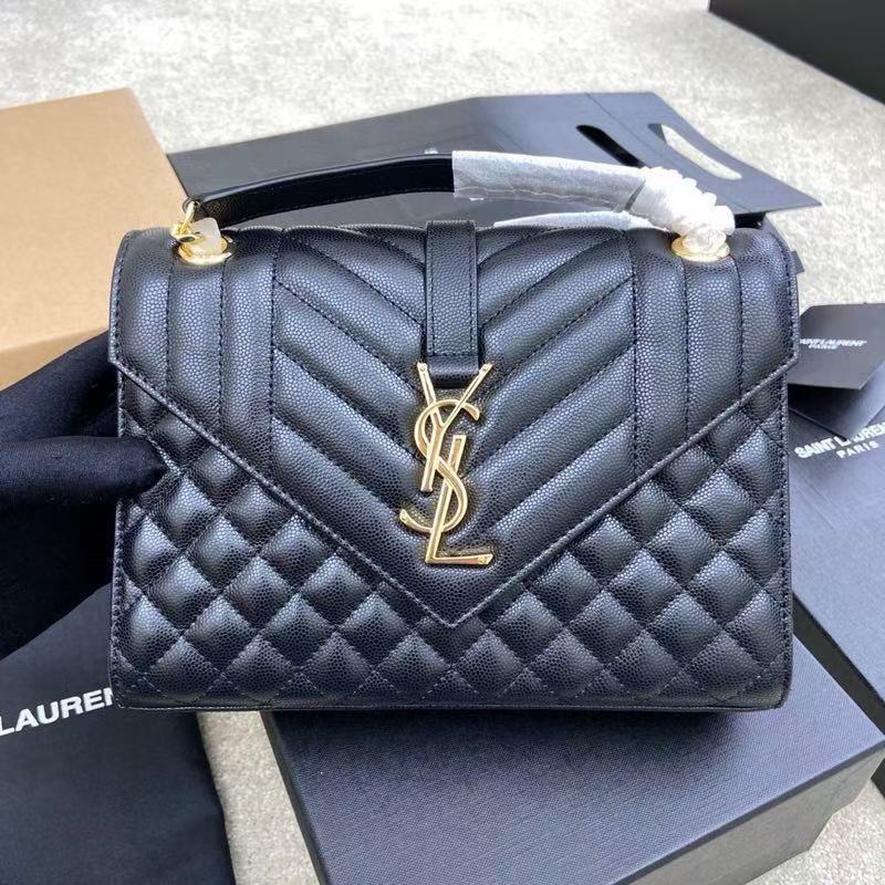 YSL Black Quilted Top-Handle Flap Bag