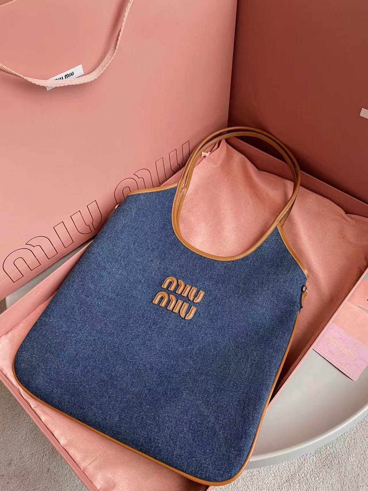 Miu Miu Denim Tote Bag
