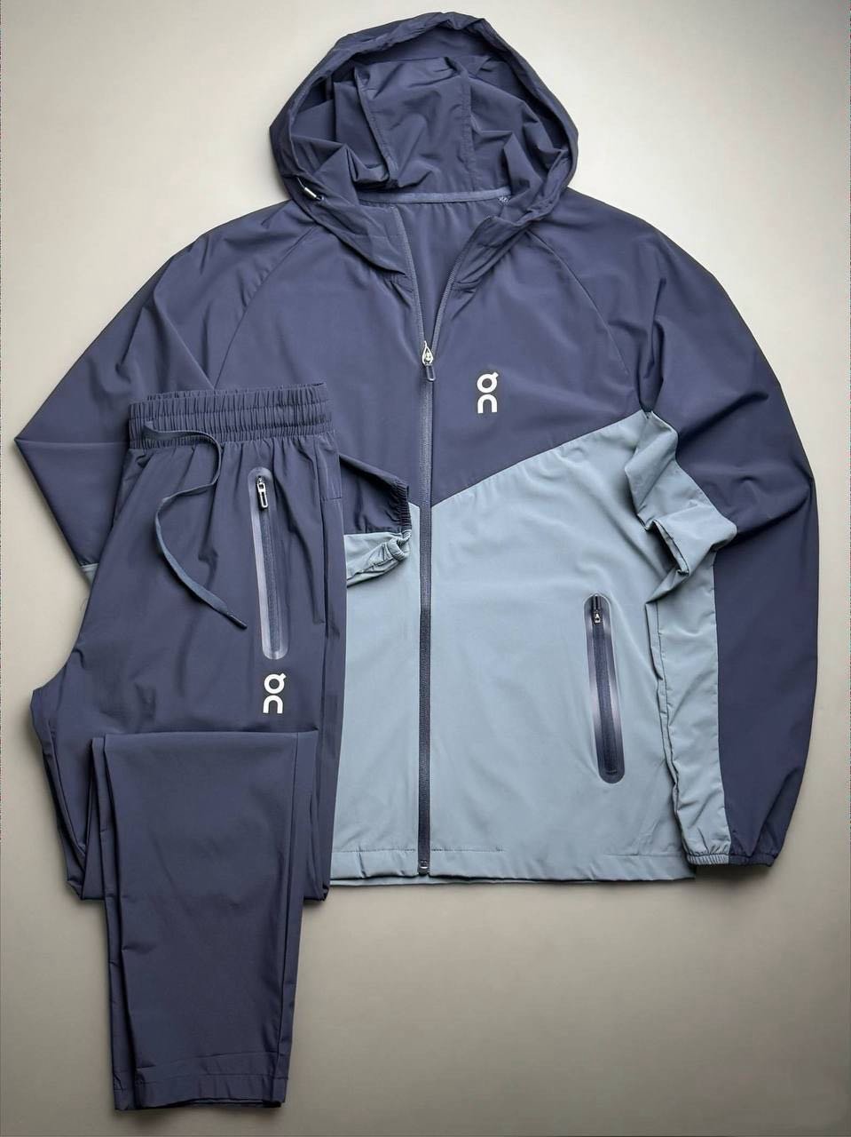 On Running Navy and Blue Color-Block Tracksuit