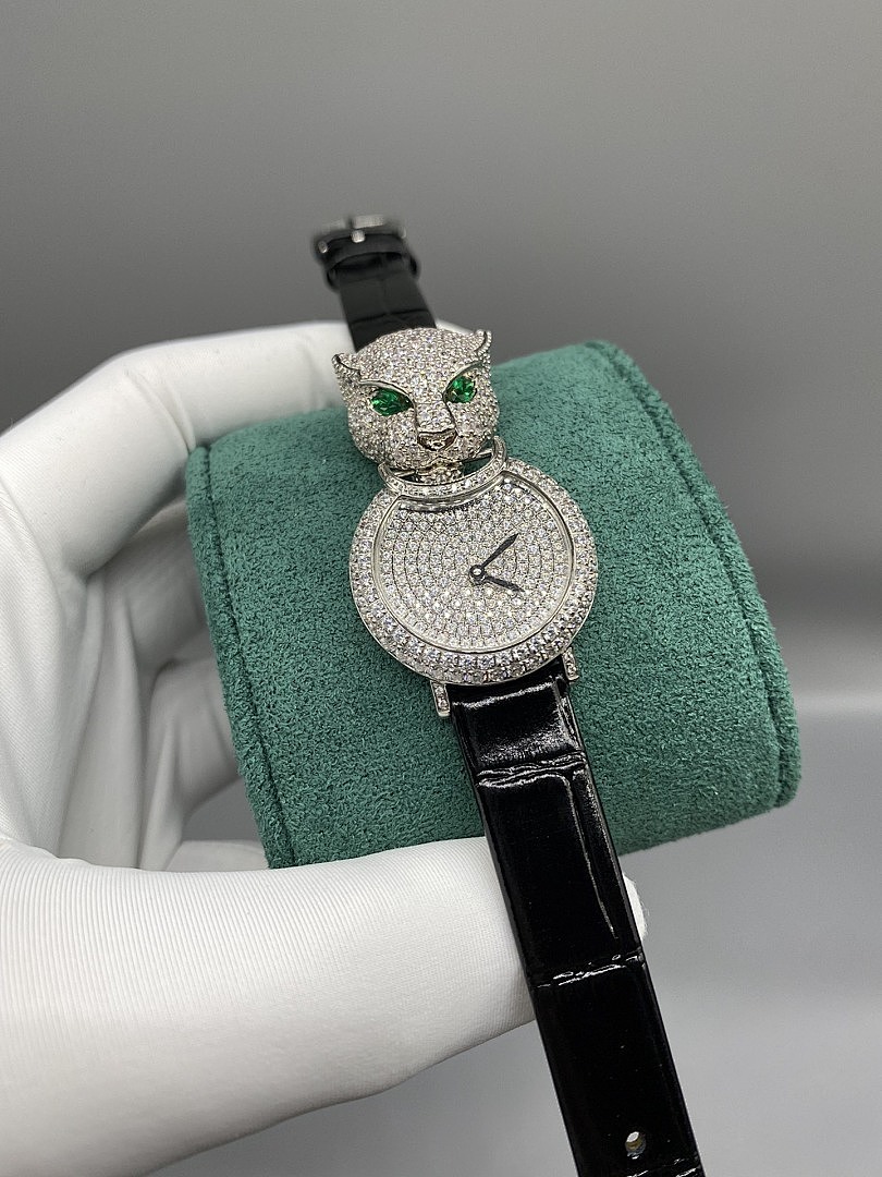 Crystal Panther Head Wristwatch
