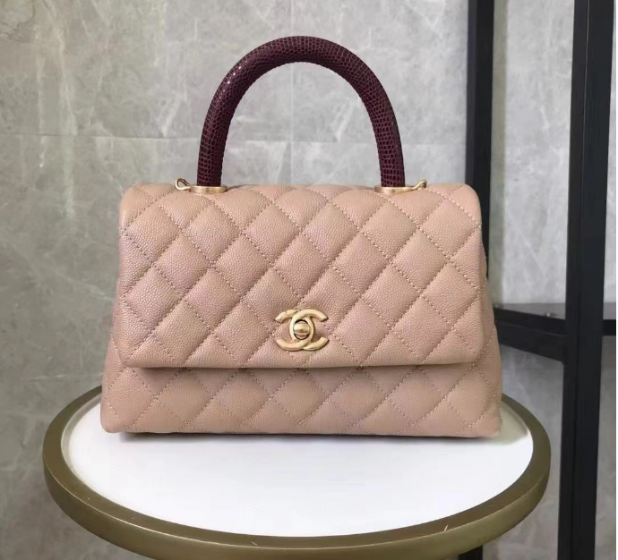 Quilted Top-Handle Flap Handbag