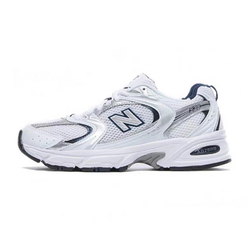 New Balance 530 White and Navy Sneaker
