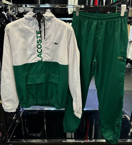 Lacoste Green and White Hooded Tracksuit