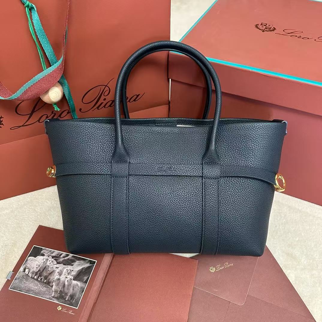 Loro Piana Black Top-Handle Tote Bag