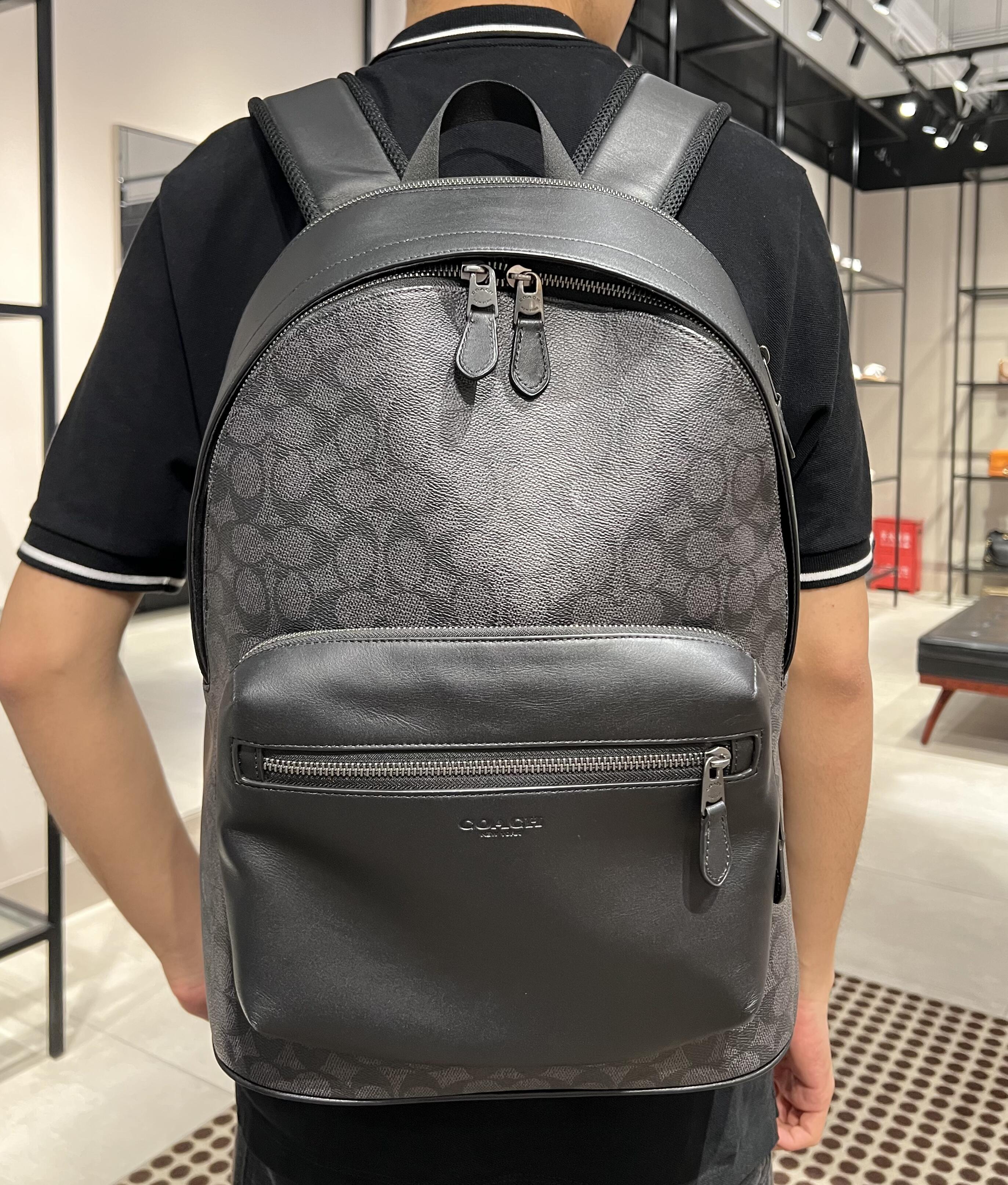 COACH Charcoal Signature Backpack