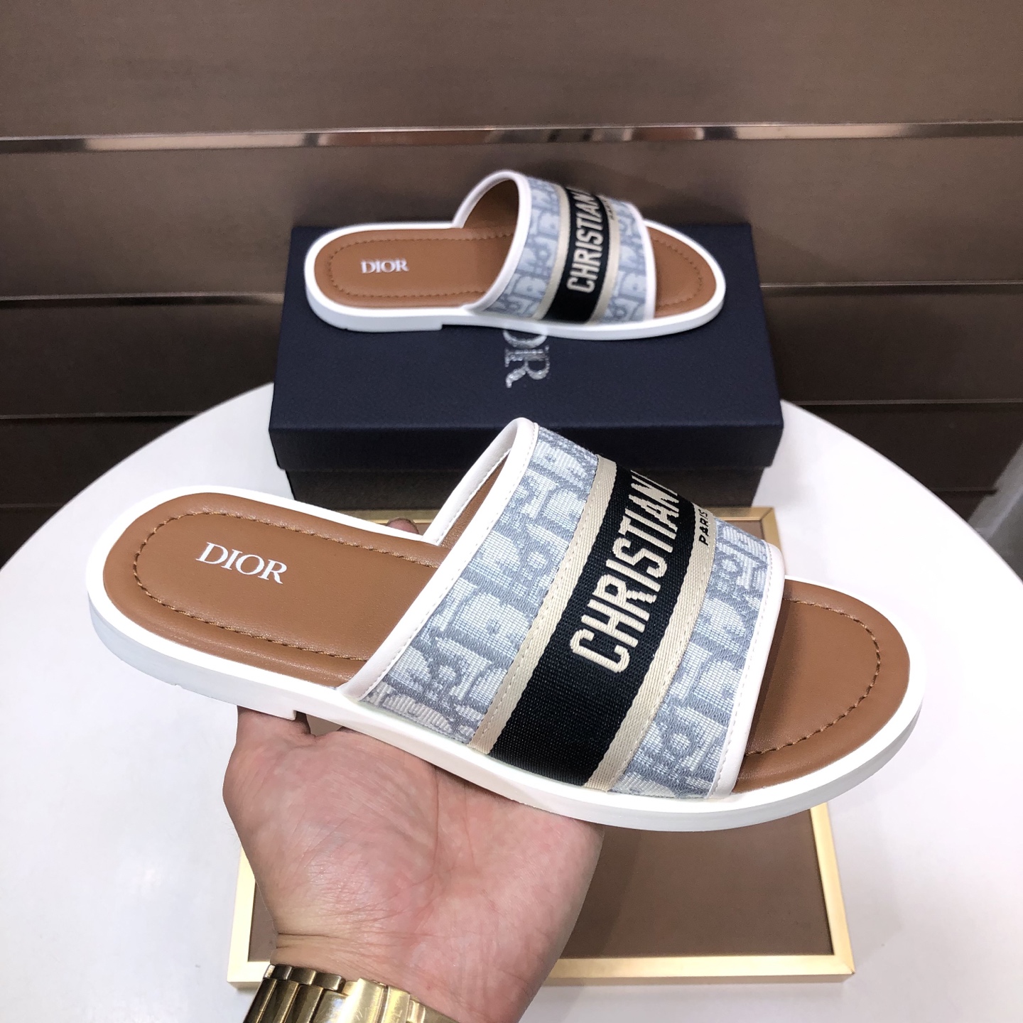DIOR Christian Dior Oblique Slide Sandals