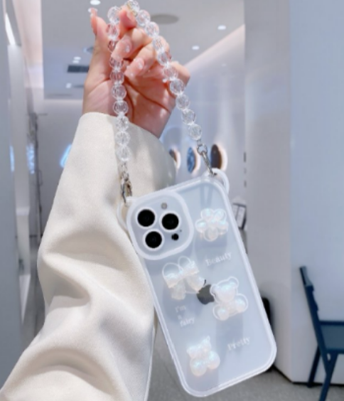Floral Clear Phone Case Strap