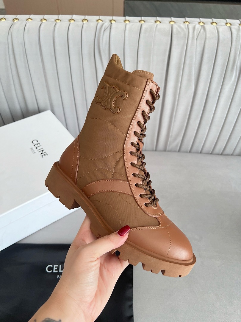 Celine Lace-Up Combat Boots