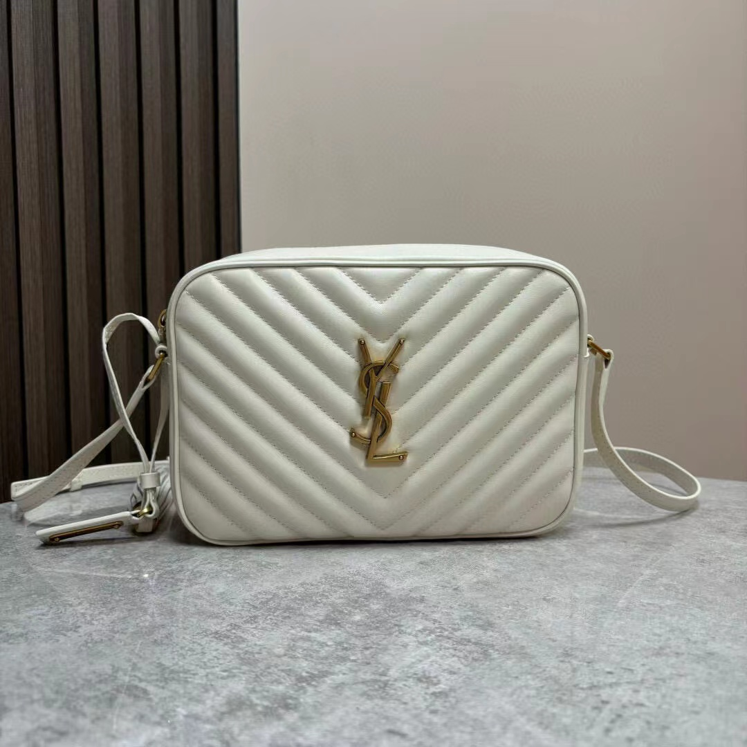 YSL Chevron Quilted Camera Crossbody Bag