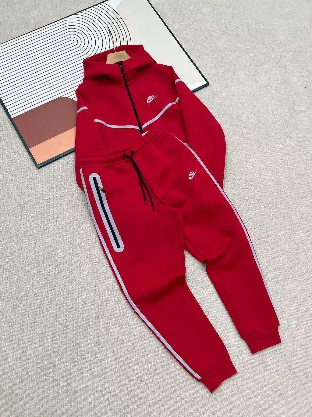 Nike Red Hooded Tracksuit
