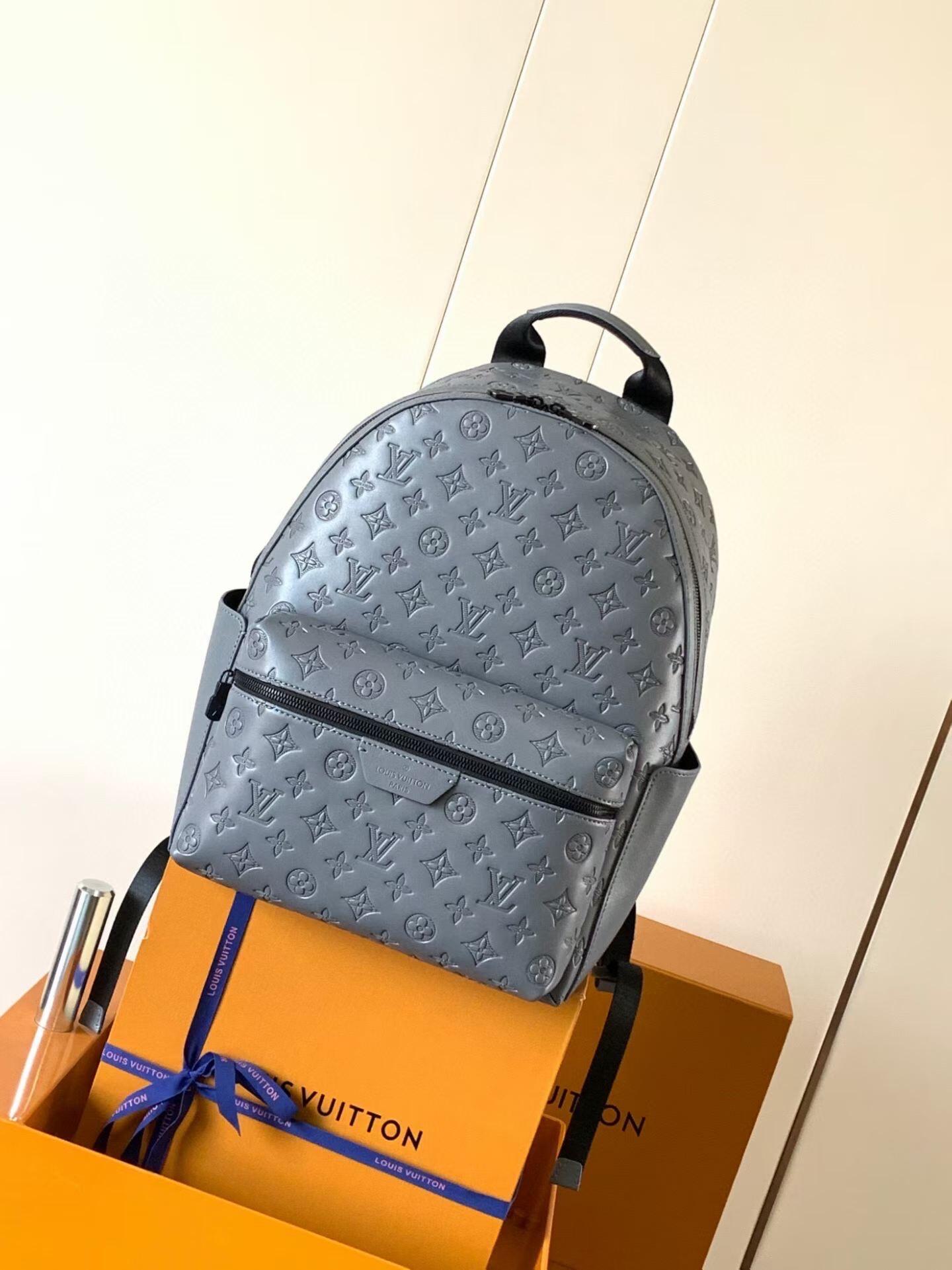Louis Vuitton Gray Embossed Monogram Backpack