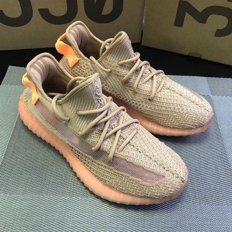 Beige Knit Sneakers with Peach Sole