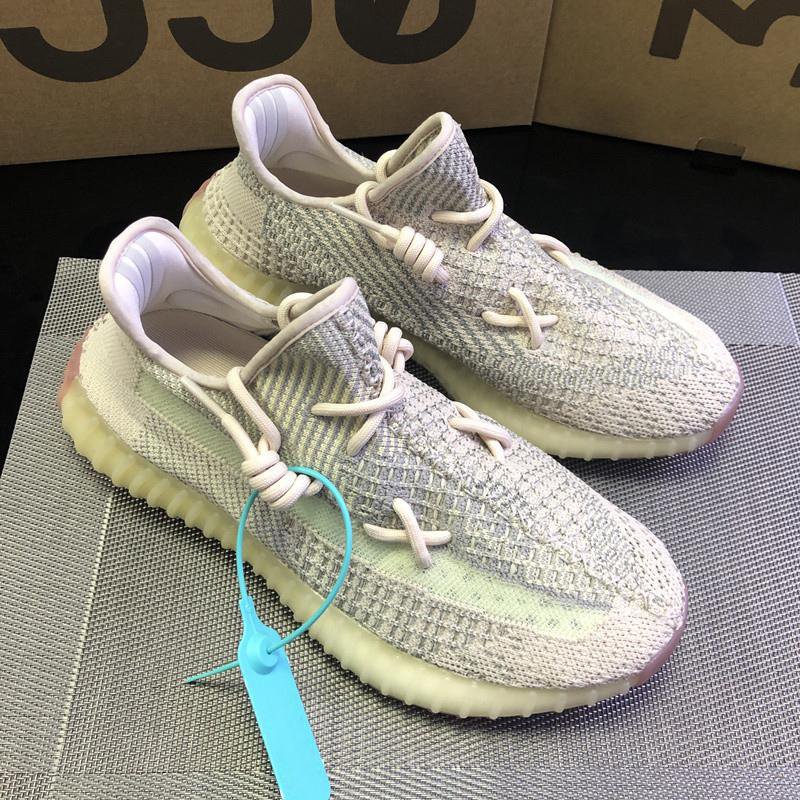 Light Gray and Cream Knit Sneakers