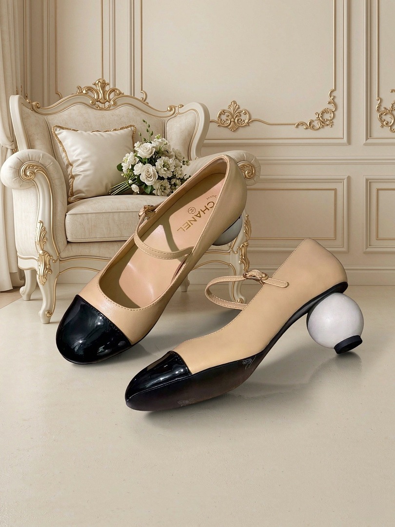 Chanel Two-Tone Mary Jane Pumps