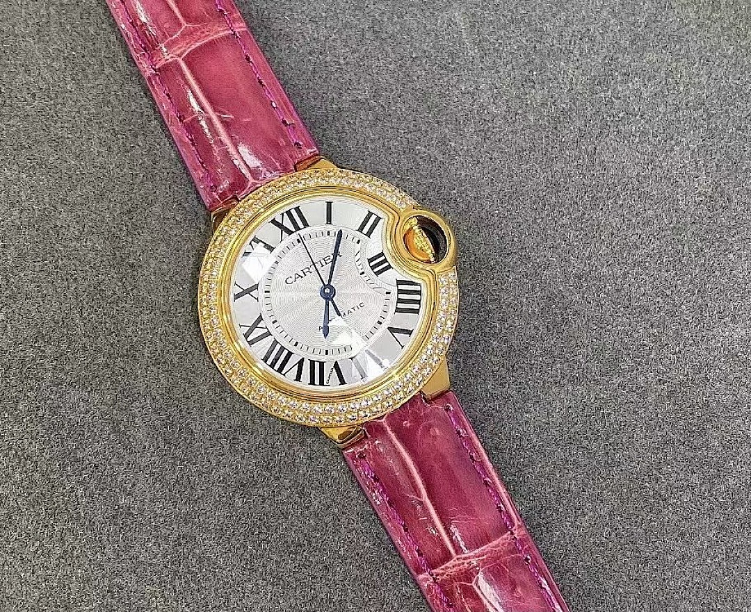 Cartier Gold-Tone Crystal Bezel Watch