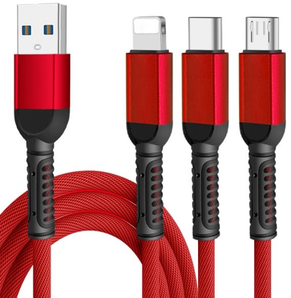 F167 3-in-1 U-Lock Braided Charging Cable
