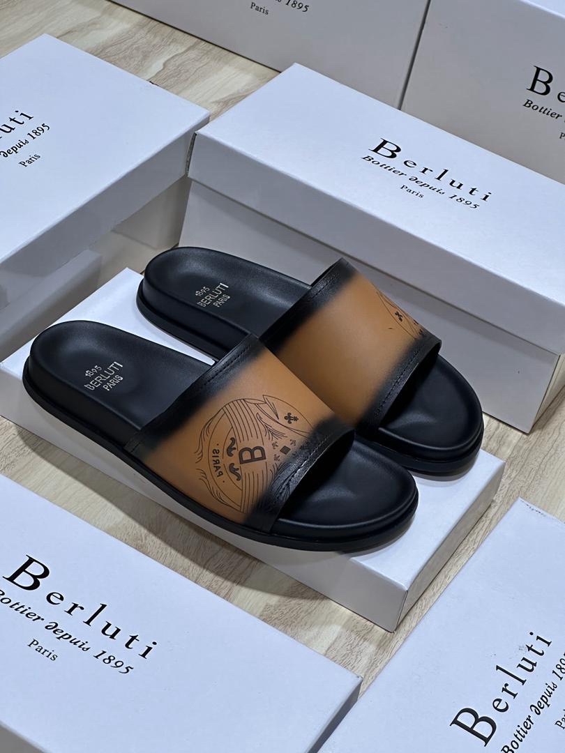 Berluti Printed Slide Sandals