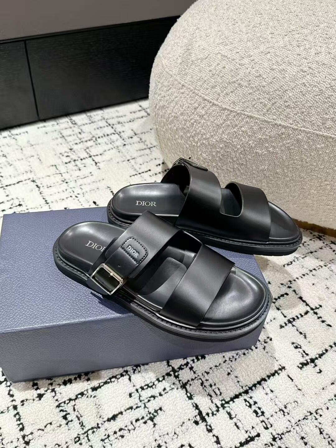 Dior Buckle Strap Slide Sandals