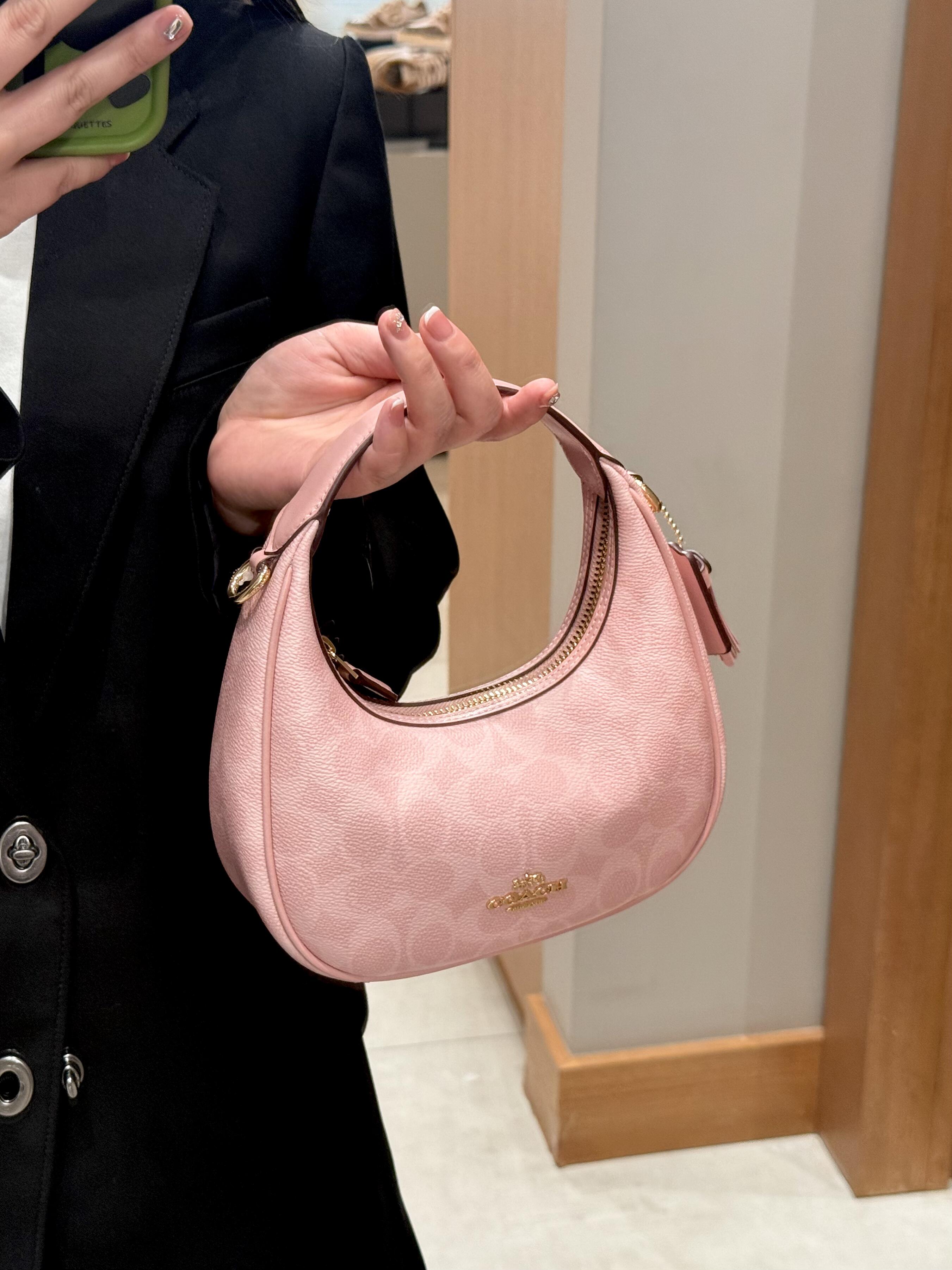 COACH Pink Signature Mini Hobo Bag