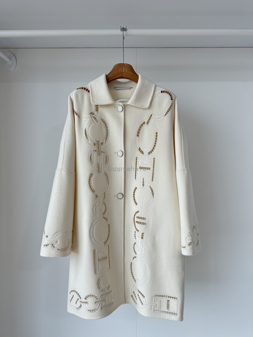 Women's Embroidered Chain-Link Coat