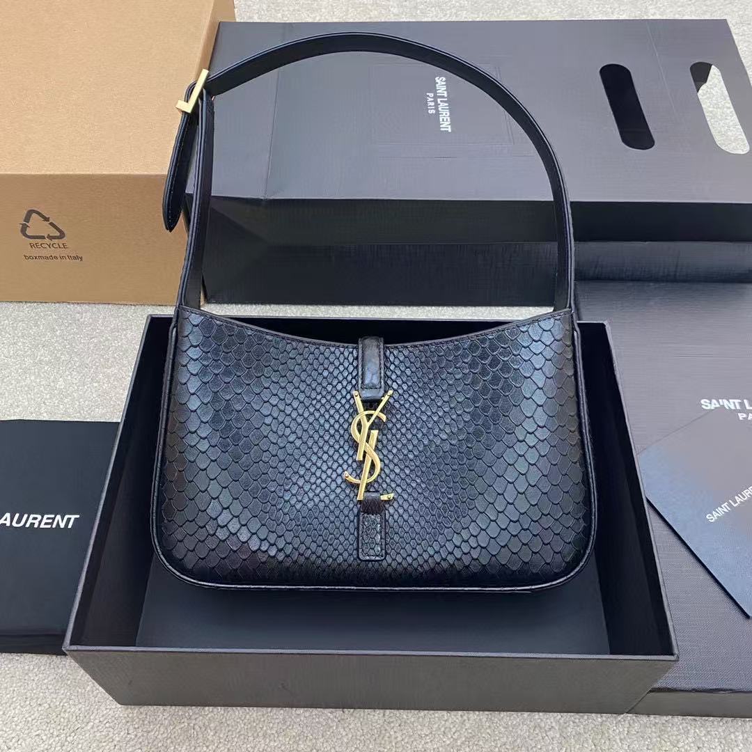 Saint Laurent Python-Embossed Shoulder Bag