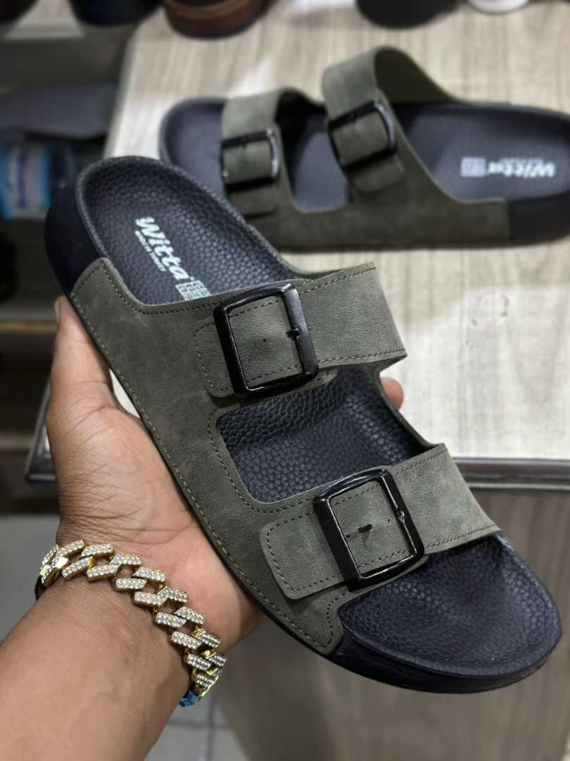 Wicker Men's Double-Buckle Slide Sandals