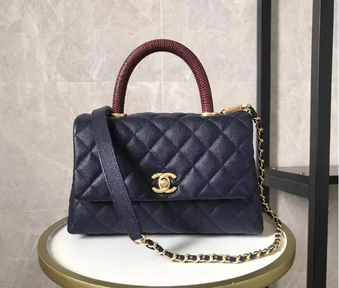 CHANEL-Style Quilted Top-Handle Bag