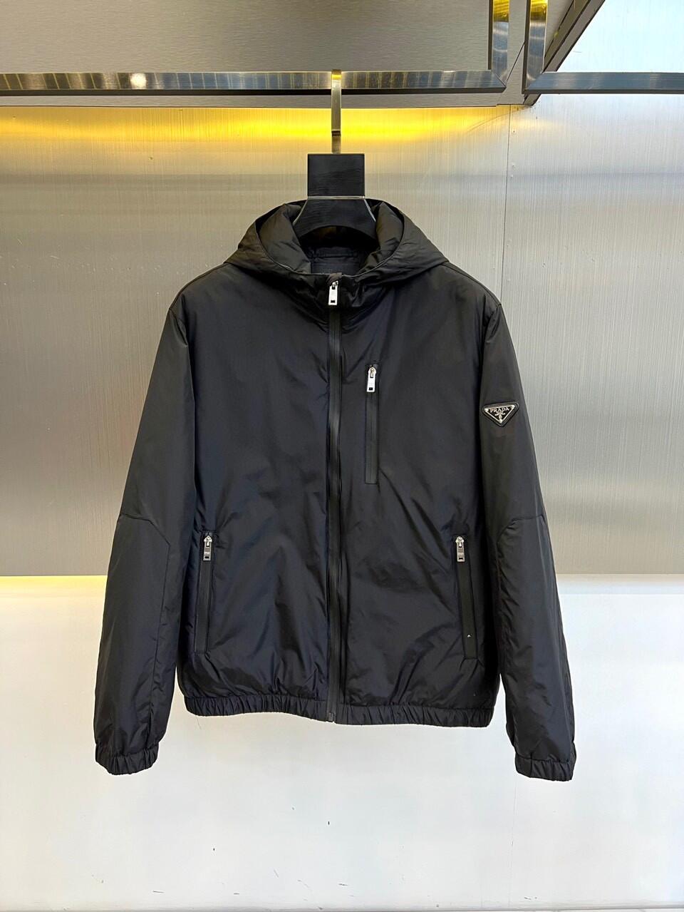 Black Hooded Zip Jacket