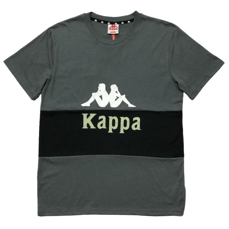 Kappa Gray Chest-Stripe Logo T-Shirt
