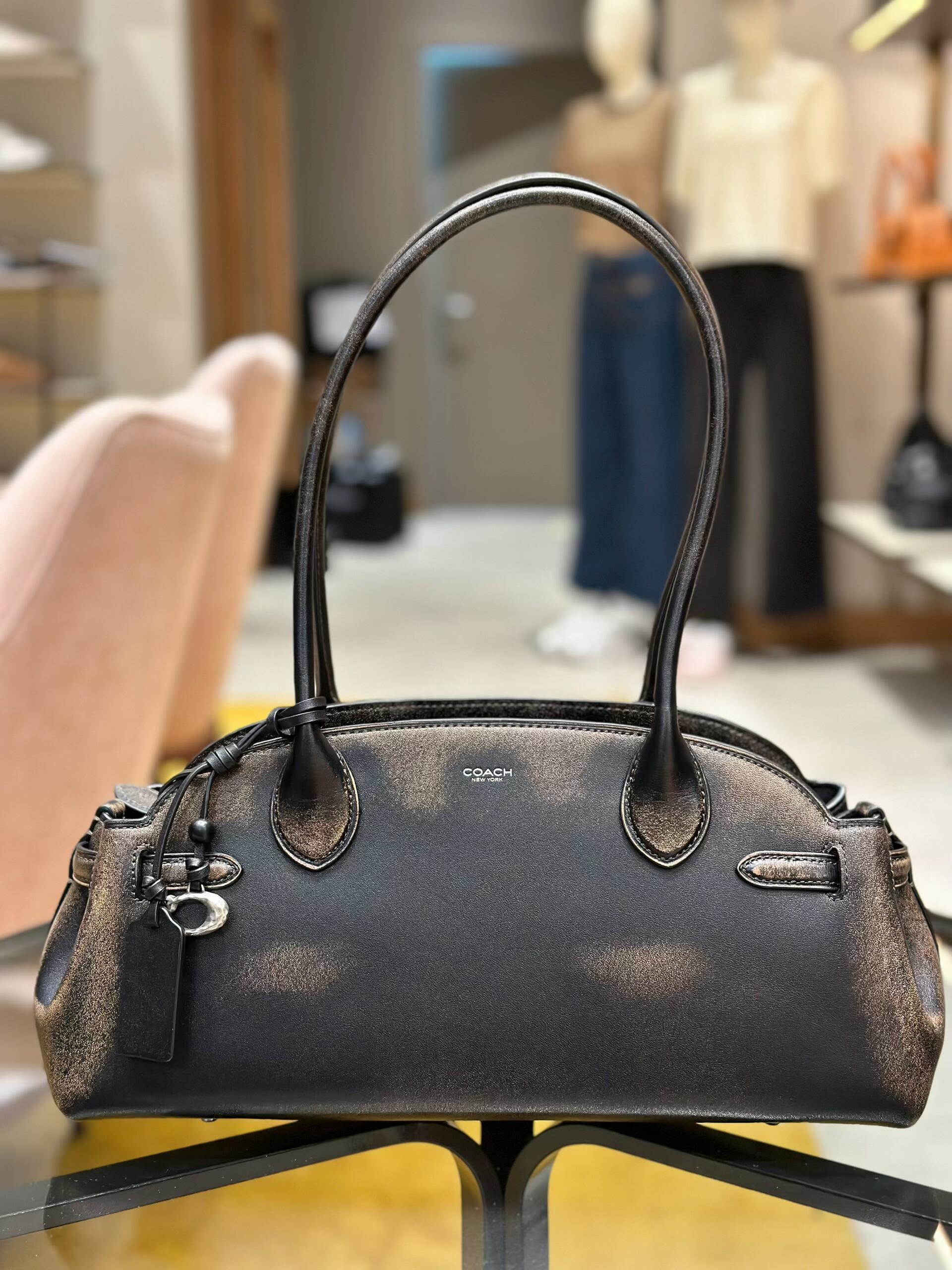 COACH Metallic Black Satchel