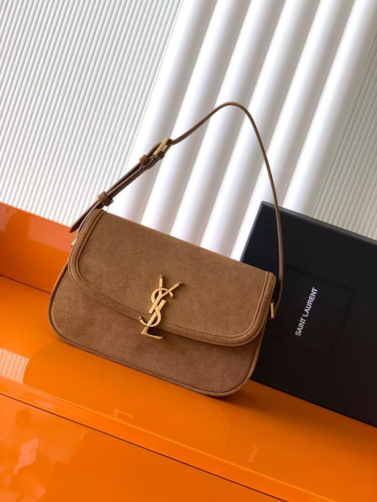 Suede Flap Shoulder Bag