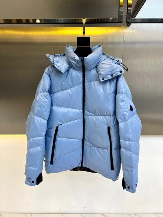 Light Blue Hooded Down Jacket