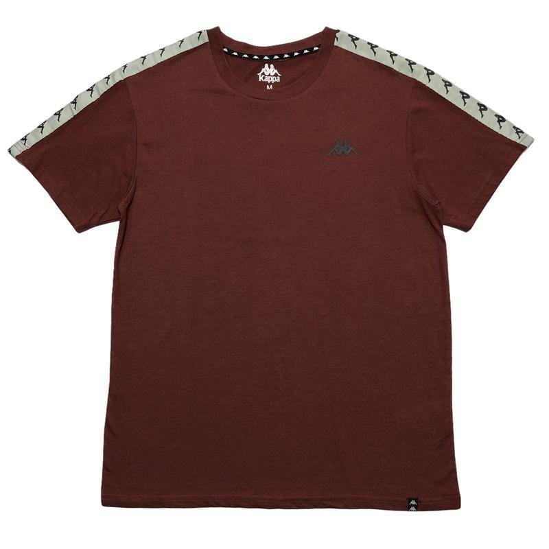 Kappa Burgundy Shoulder-Tape T-Shirt