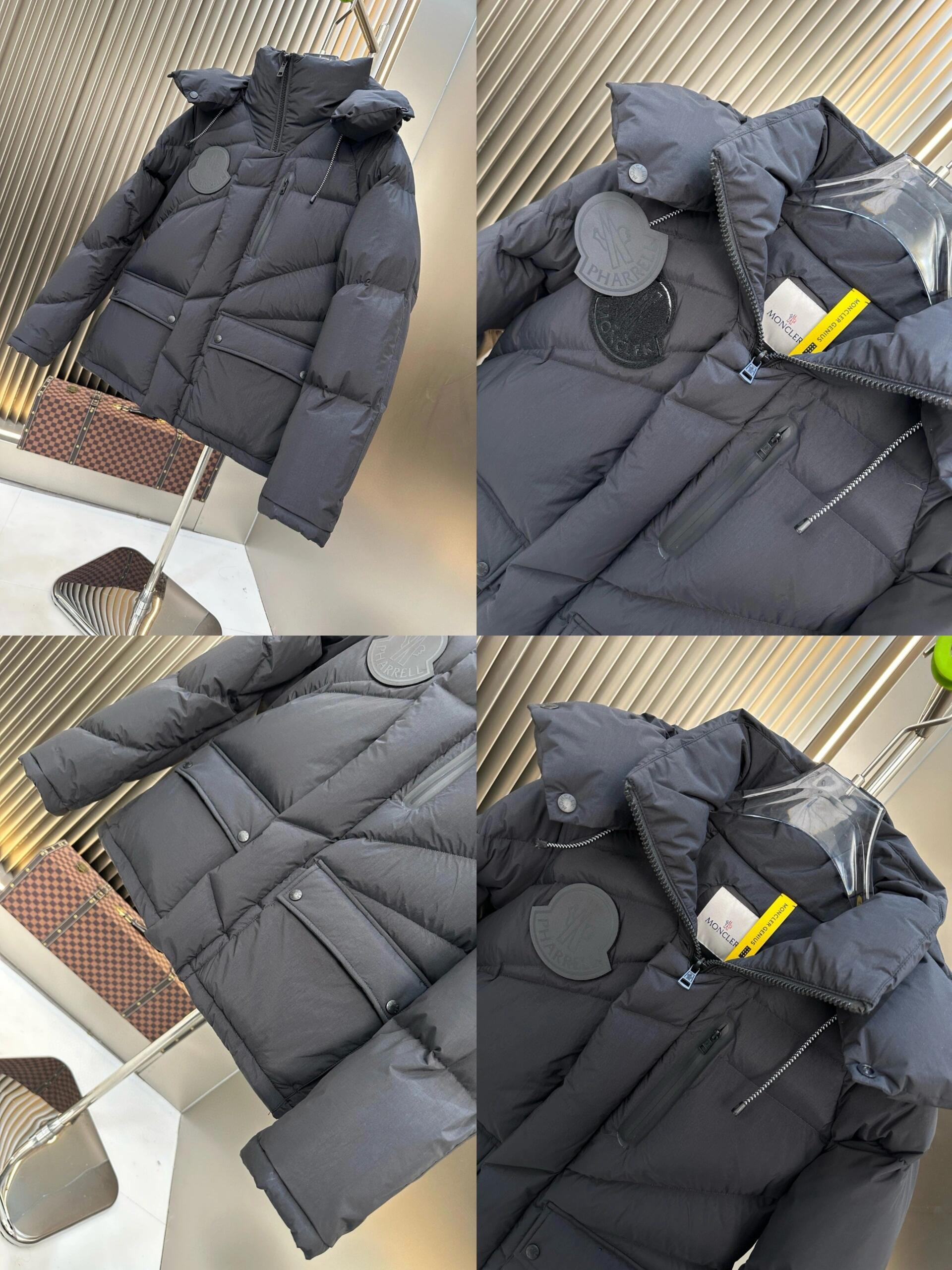 Moncler Black Hooded Utility Puffer Jacket