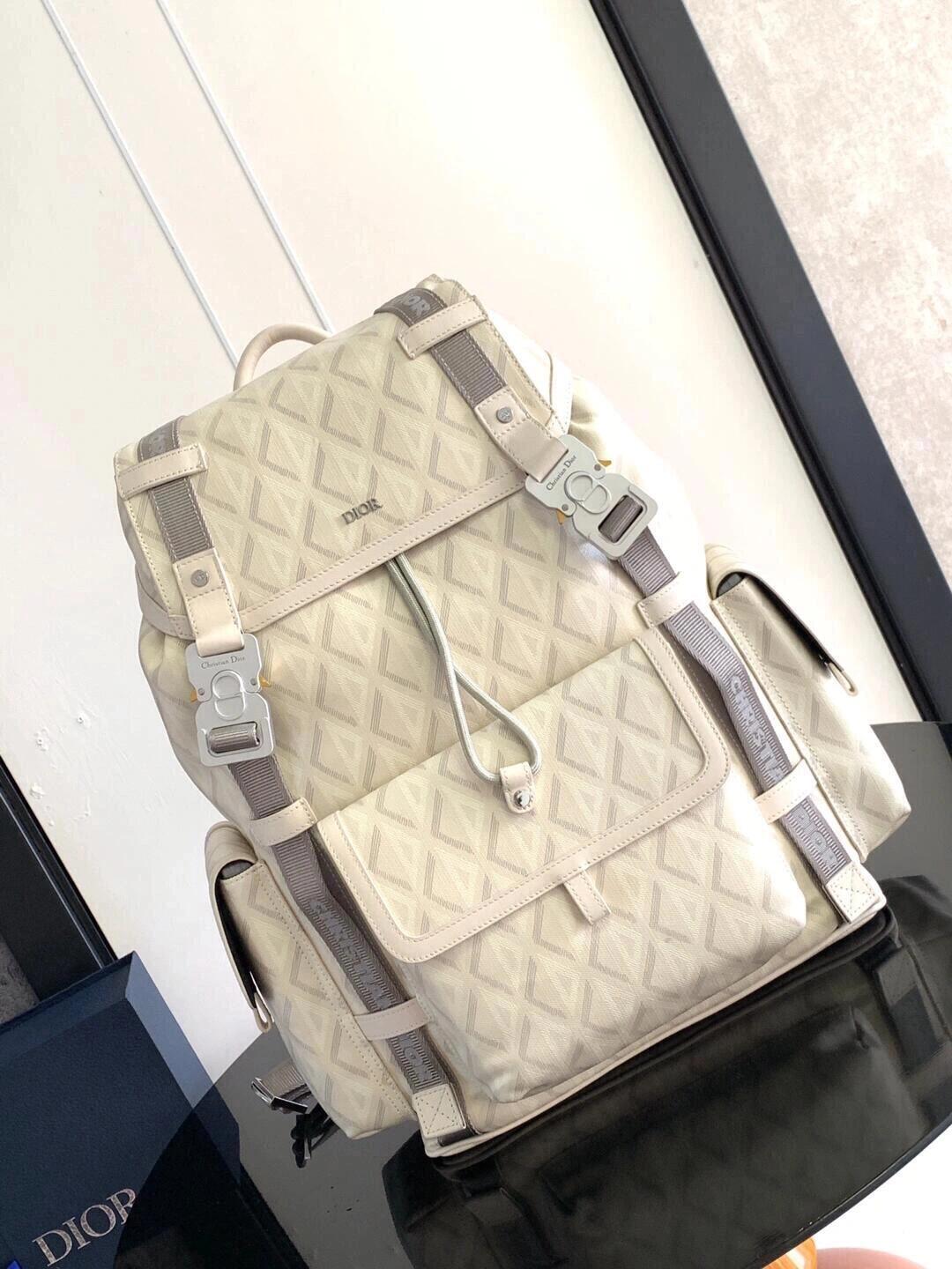 Dior Cream Patterned Utility Backpack