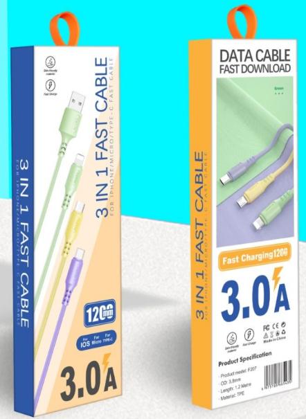 F133 3-in-1 Mermaid Braided Charging Cable