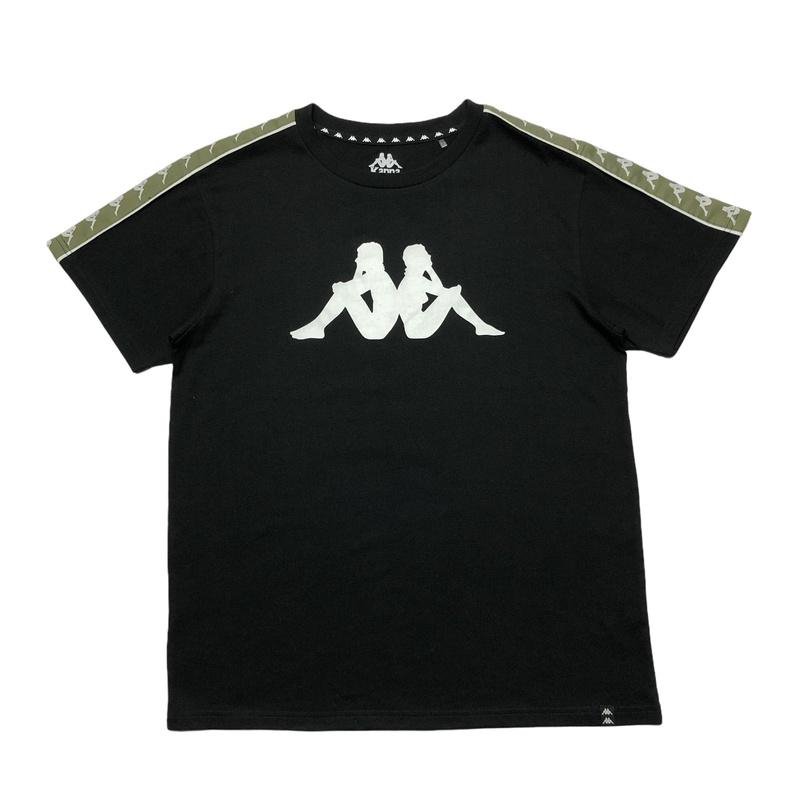 Kappa Olive Shoulder-Tape Logo T-Shirt