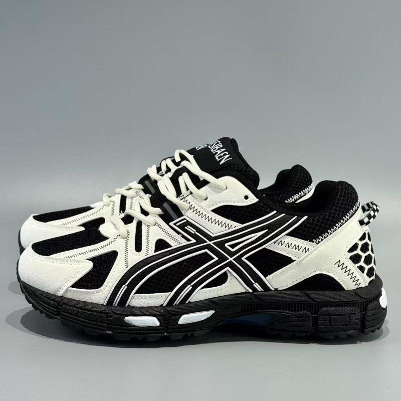 Black and White Mesh Running Shoes