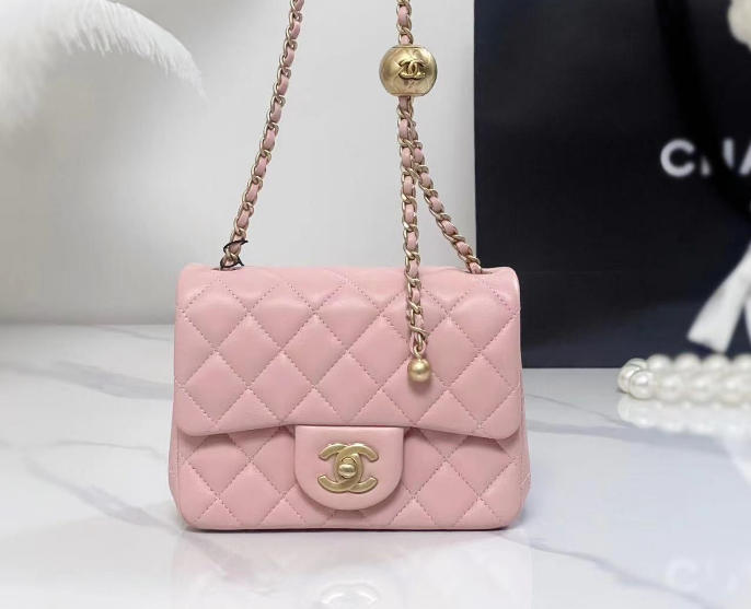 Pink Quilted Flap Shoulder Bag