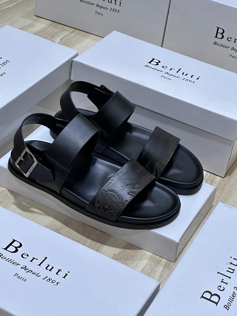 Berluti Black Ankle-Strap Sandals