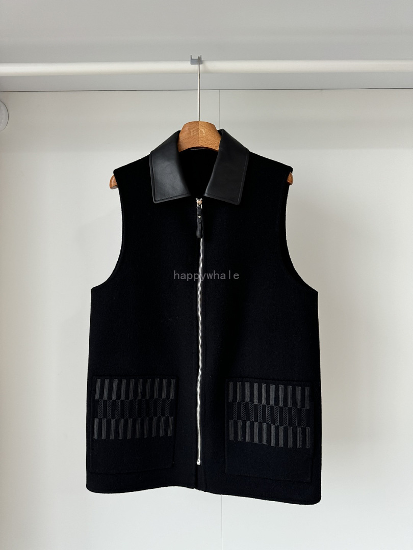 Black Zip-Up Collared Vest
