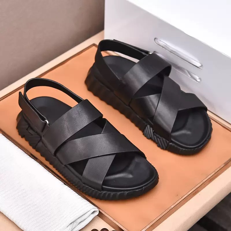 Black Woven-Strap Sport Sandals