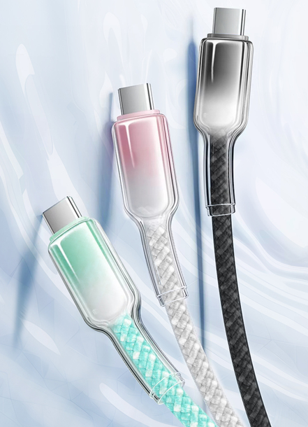 F286 Transparent Braided USB-C to USB-C Cable